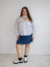 Shop Journal - Denim Mini Grommet Skirt (2X)