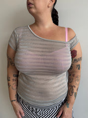 Ophelia Byrne - Asymmetrical Silver Baby T (L-3X)