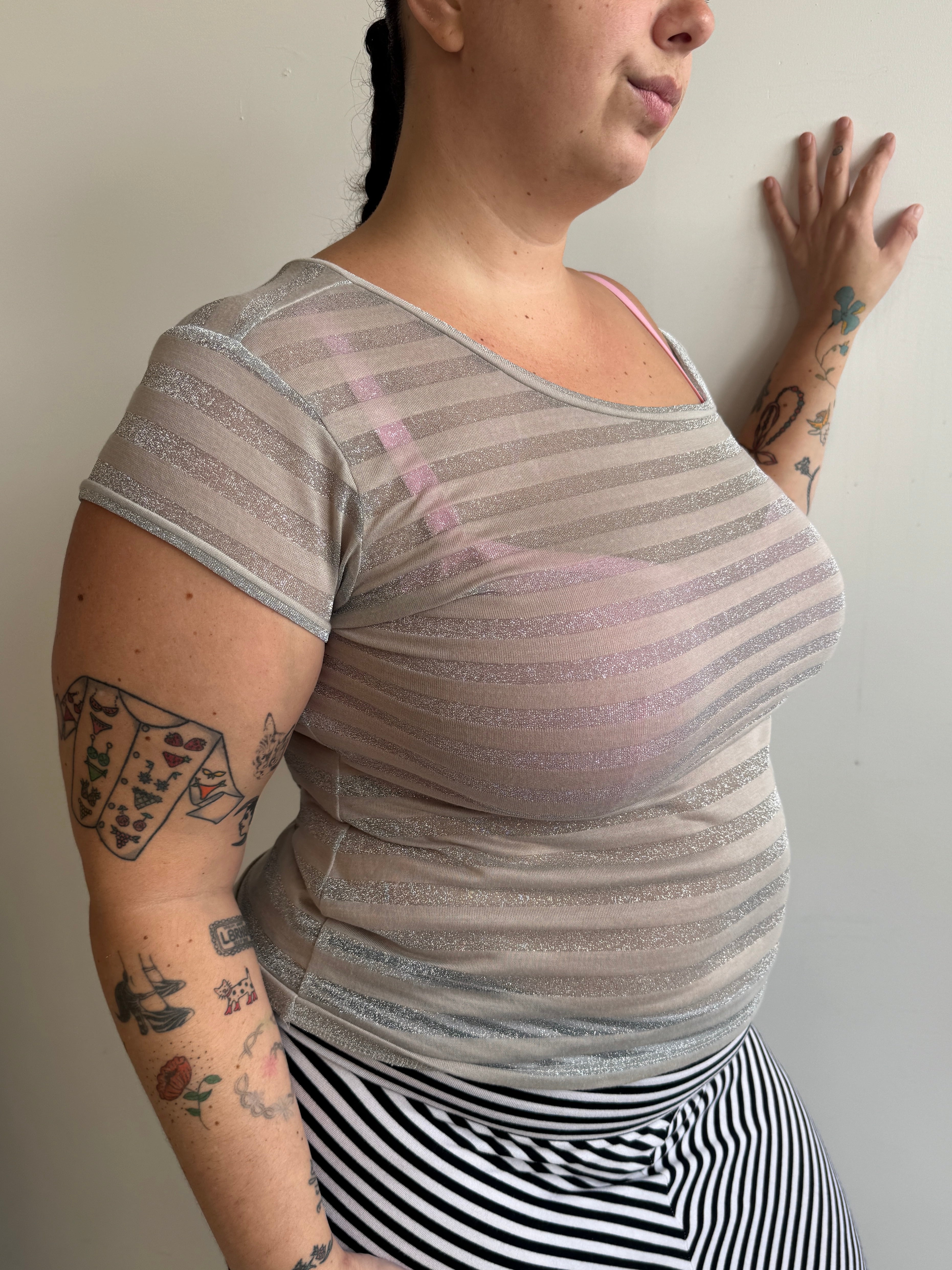 Ophelia Byrne - Asymmetrical Silver Baby T (L-3X)