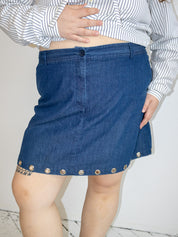 Shop Journal - Denim Mini Grommet Skirt (2X)