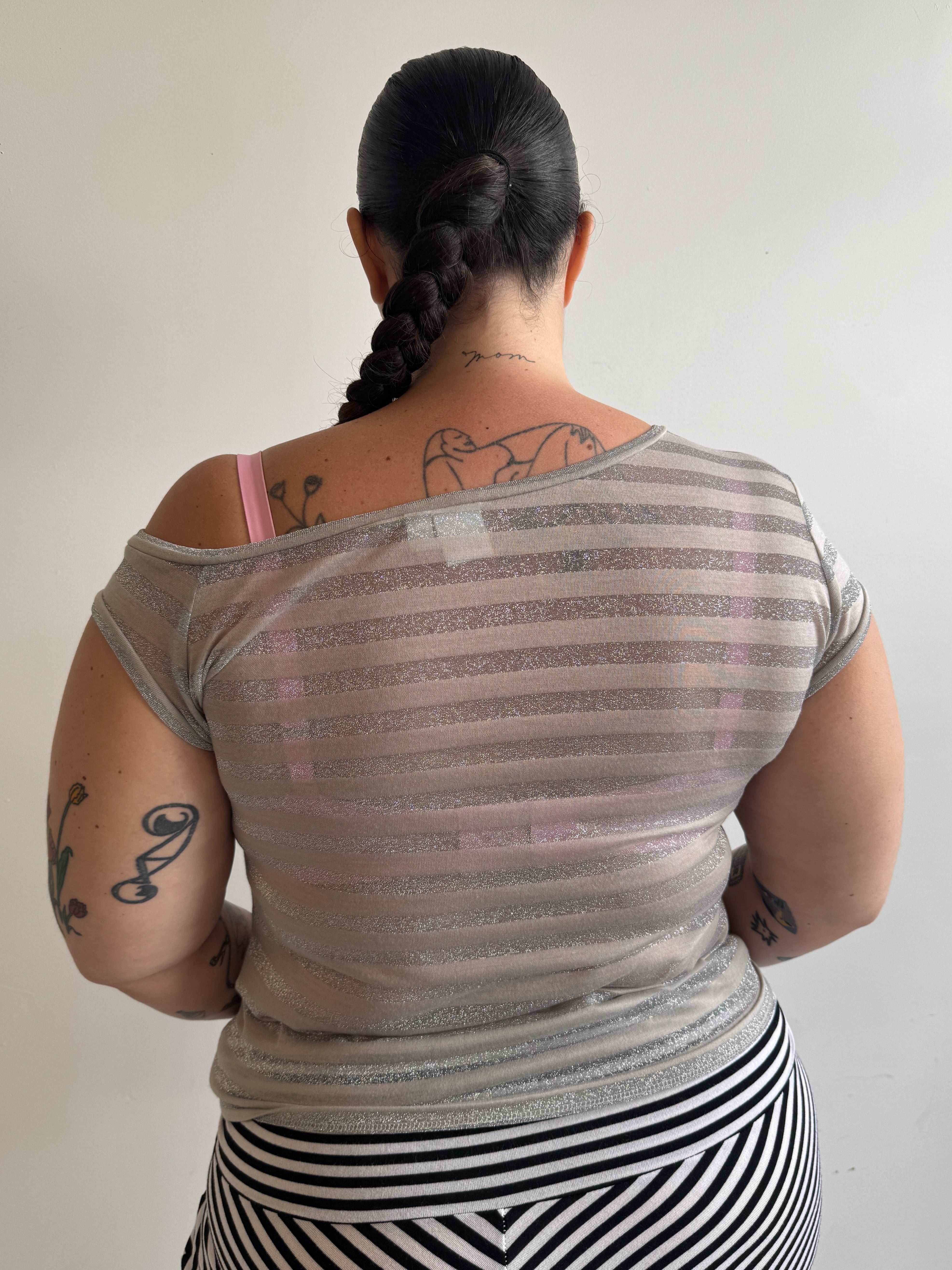 Ophelia Byrne - Asymmetrical Silver Baby T (L-3X)