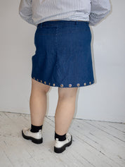 Shop Journal - Denim Mini Grommet Skirt (2X)
