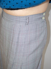 Vintage - Gray Plaid Pleated Skirt (L)