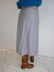 Vintage - Gray Plaid Pleated Skirt (L)