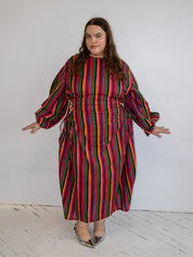NBNW - Sleeved Cut Out Blocko Dress (1X-4X)