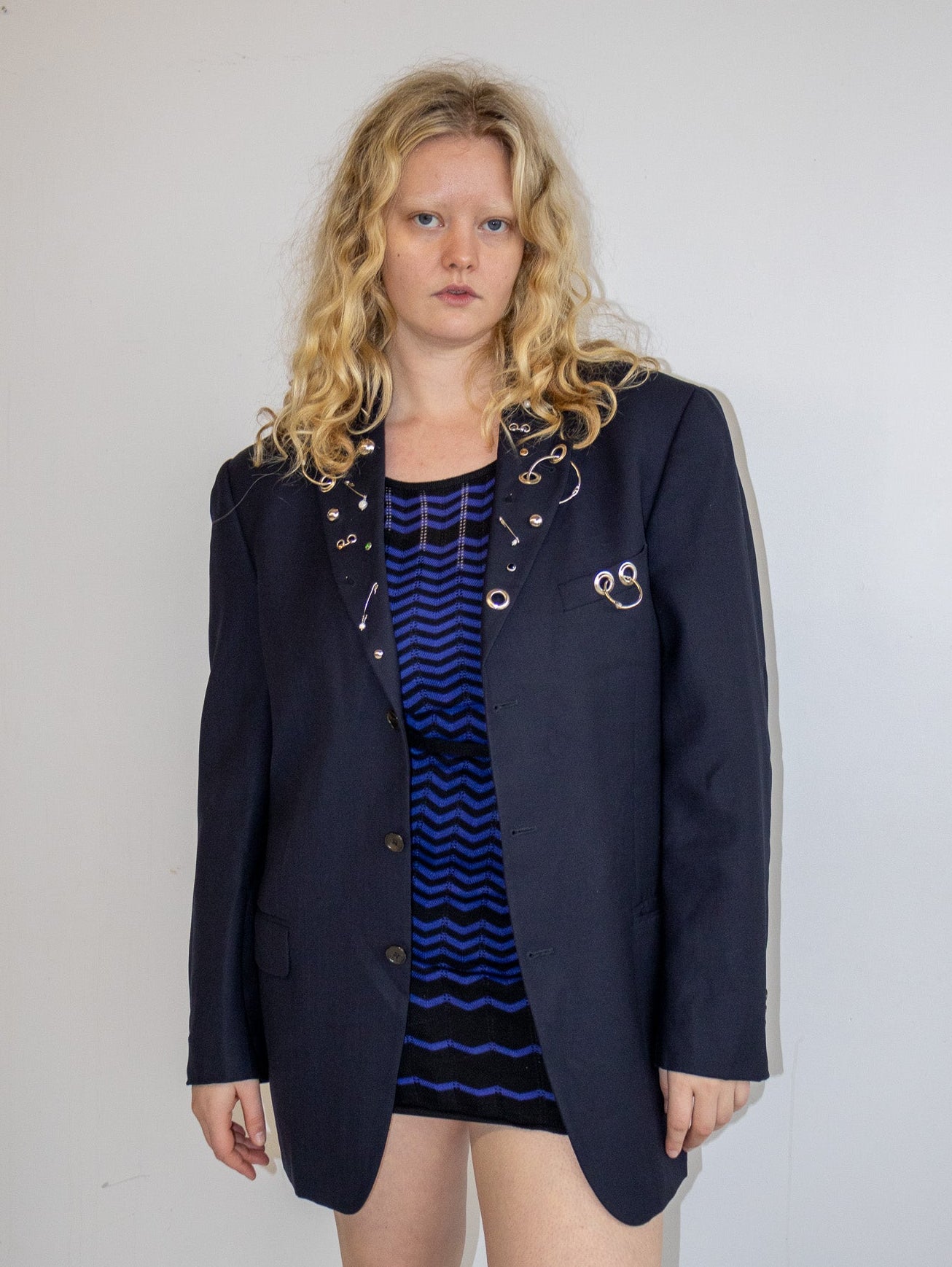 Shop Journal x BRZ - Navy Embellished Blazer (L/XL)