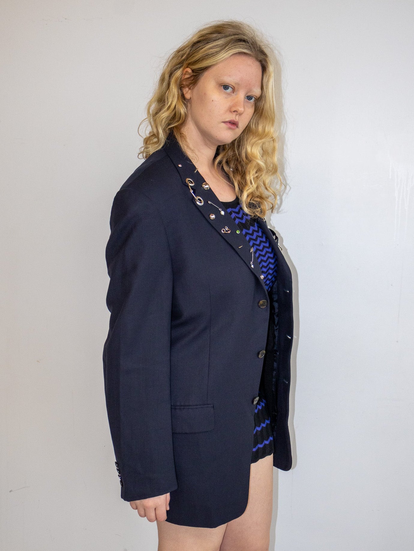 Shop Journal x BRZ - Navy Embellished Blazer (L/XL)