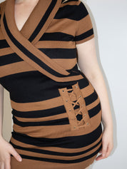 Vintage - Striped Knit Mini Dress (L/XL)