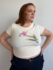Laila Textiles - Pink Orchid Baby Tee (L + XL)