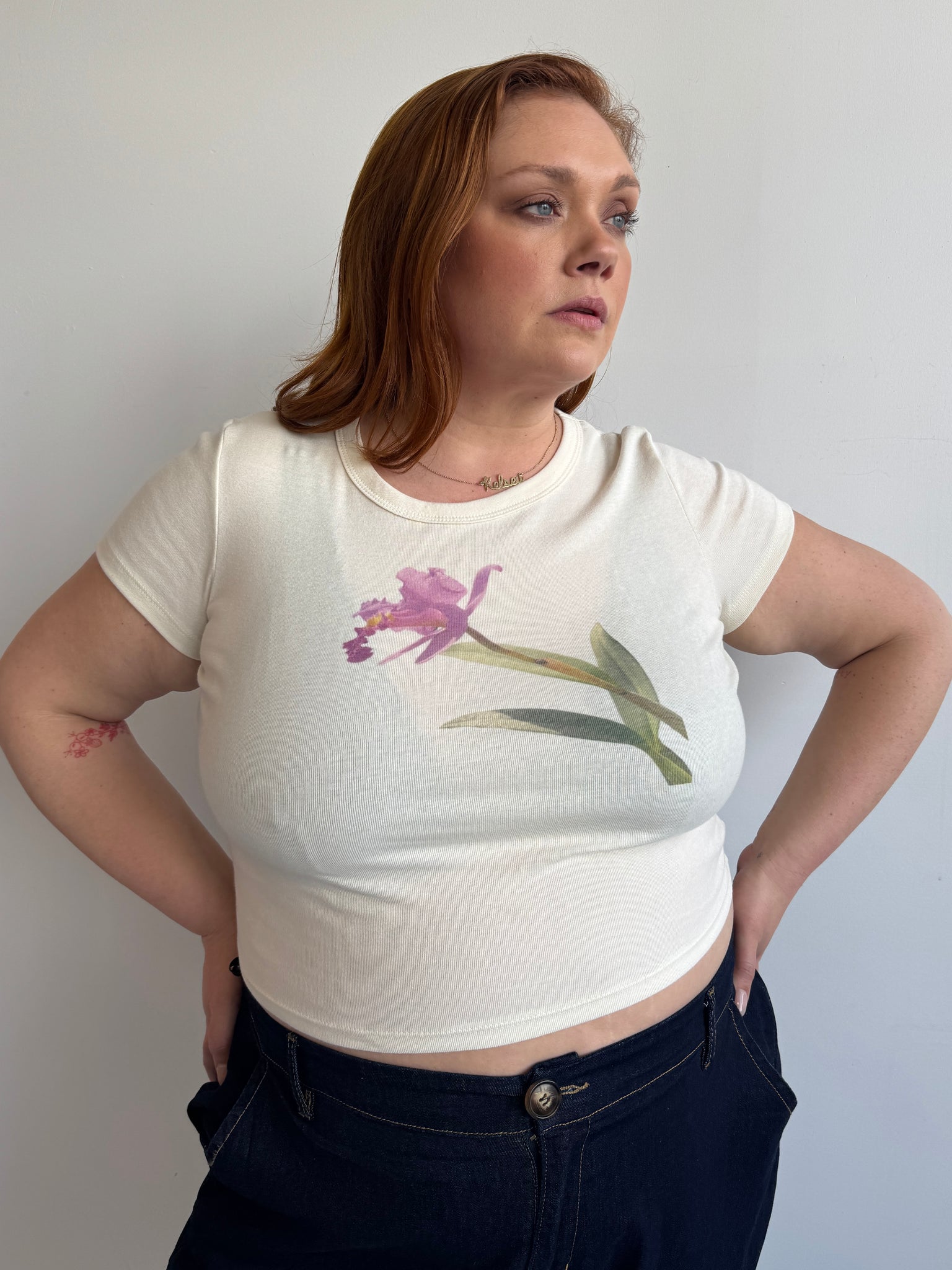 Laila Textiles - Pink Orchid Baby Tee (XL + 2X)