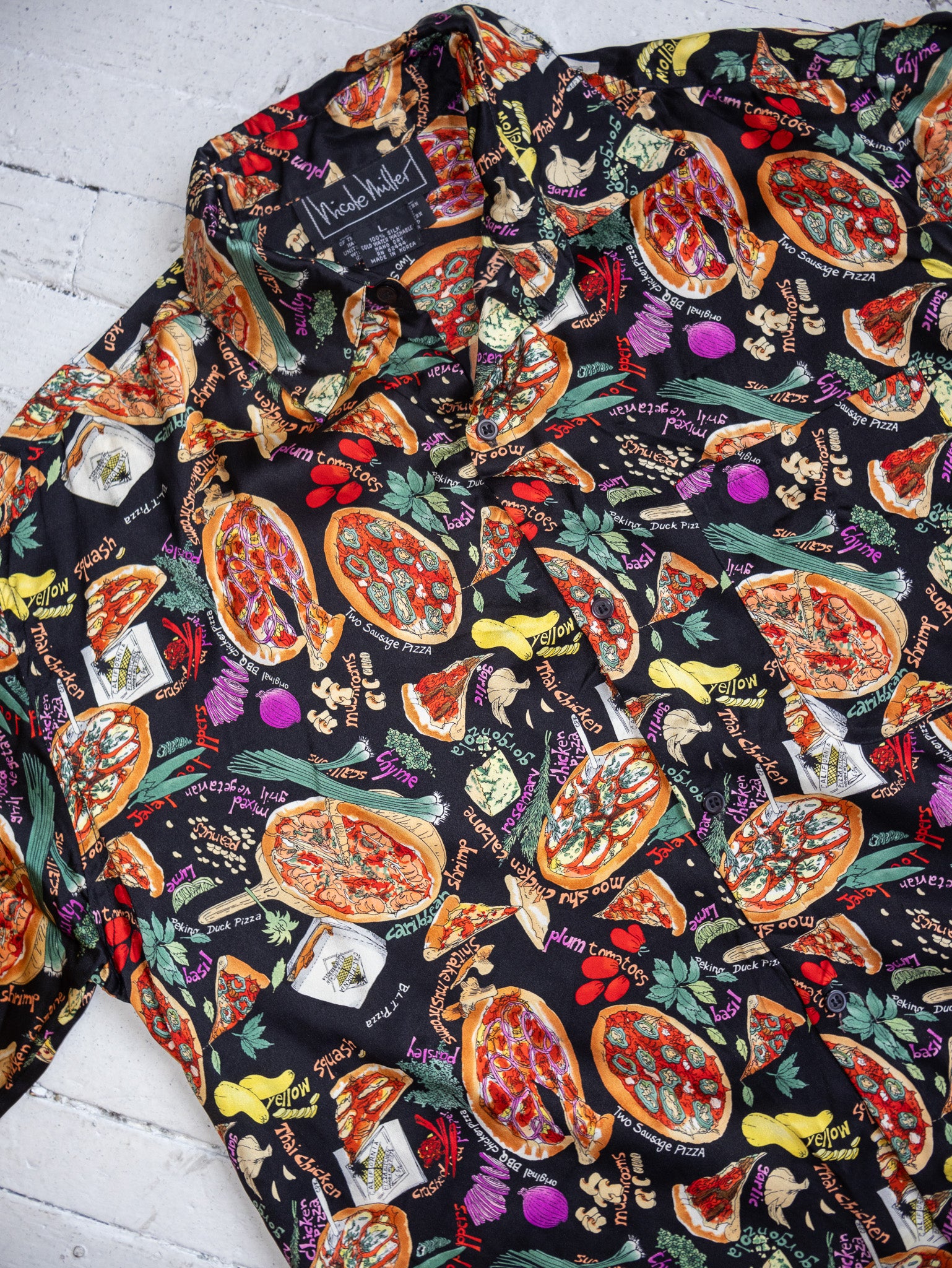 Nicole Miller - Silk California Pizza Kitchen Shirt (L/XL)