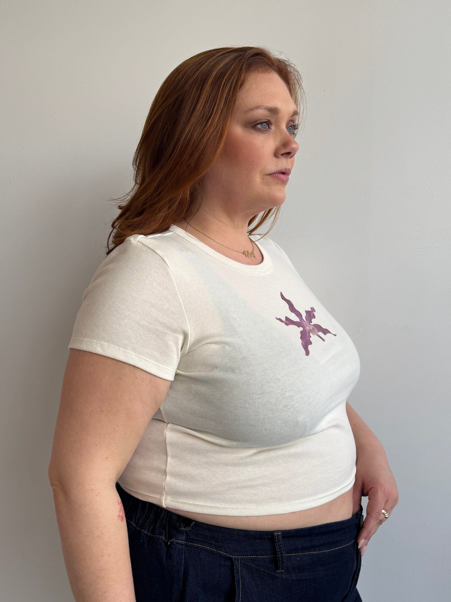 Laila Textiles - Wavy Orchid Baby Tee (XL + 2X)