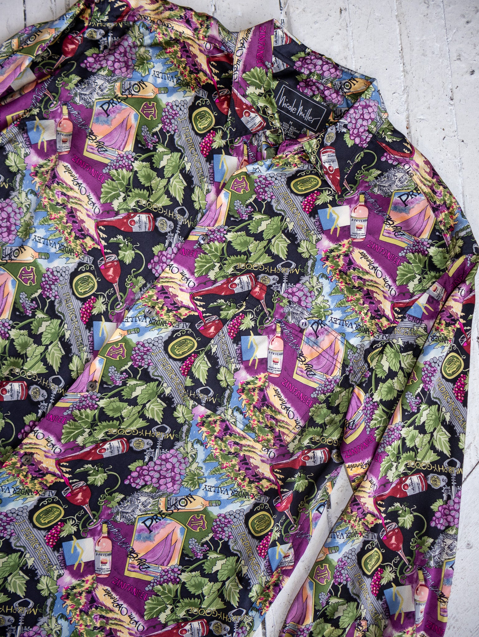 Nicole Miller - Silk Long Sleeve Wine Shirt (L)