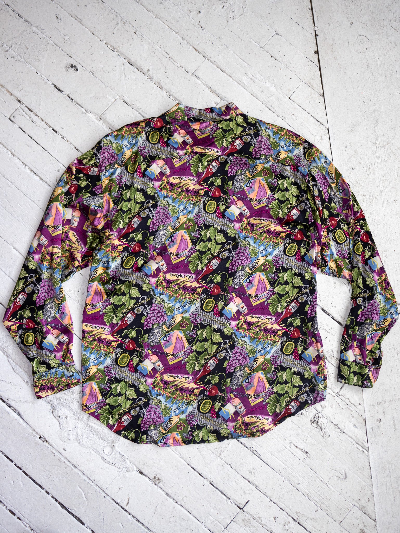 Nicole Miller - Silk Long Sleeve Wine Shirt (L)