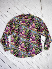 Nicole Miller - Silk Long Sleeve Wine Shirt (L)