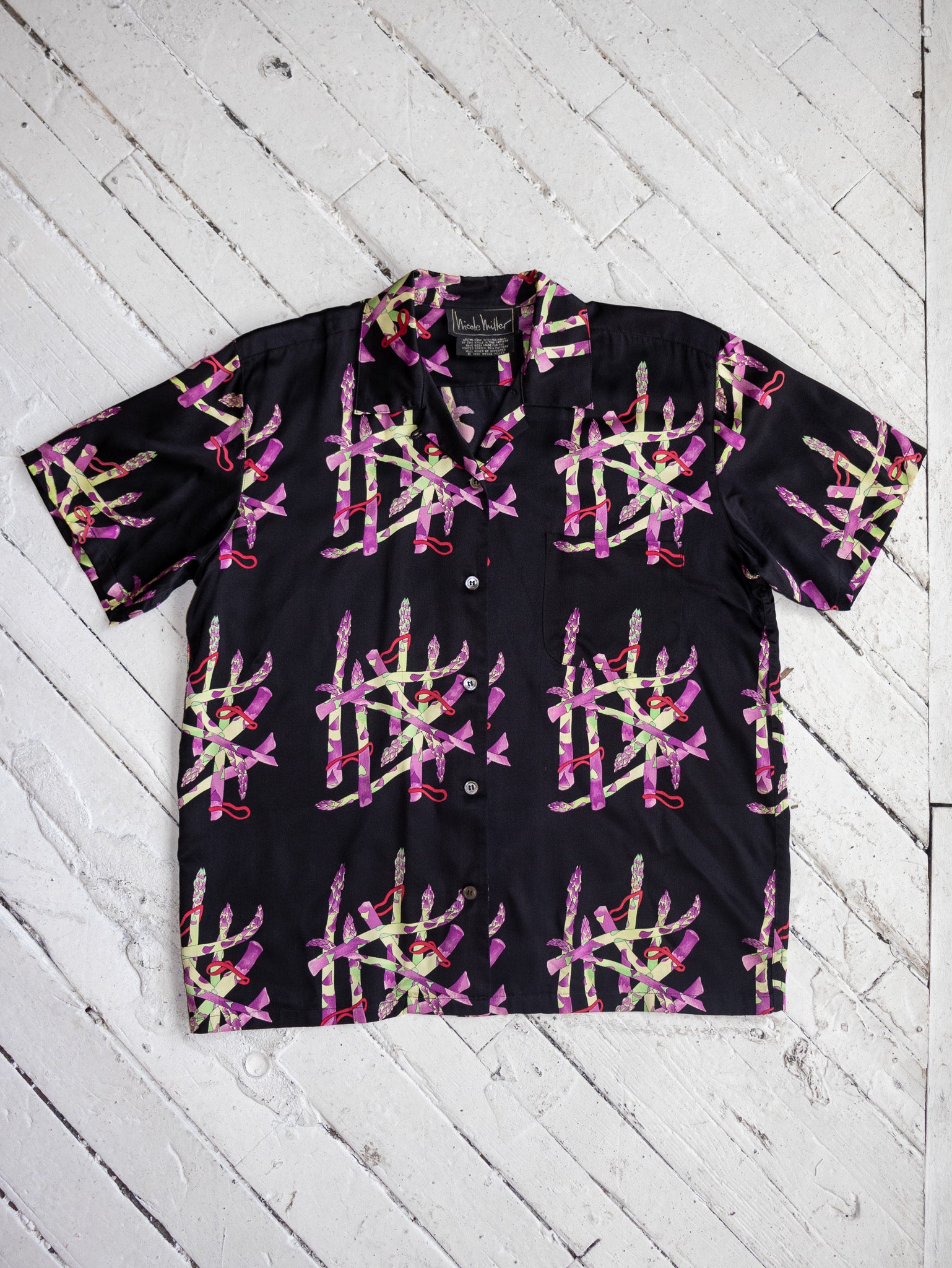 Nicole Miller - Silk Asparagus Shirt (M)