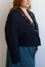 Shop Journal x BRZ- Cropped Embellished Blazer (1X-3X)