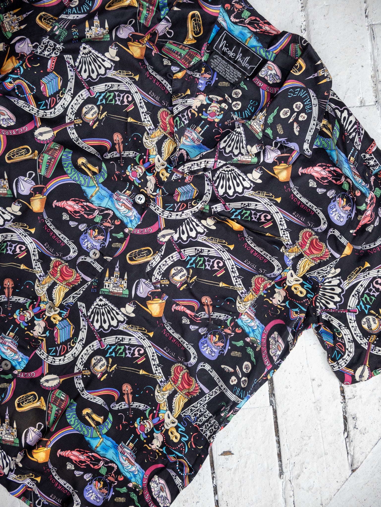 Nicole Miller - Silk New Orleans Jazz Shirt (M/L)