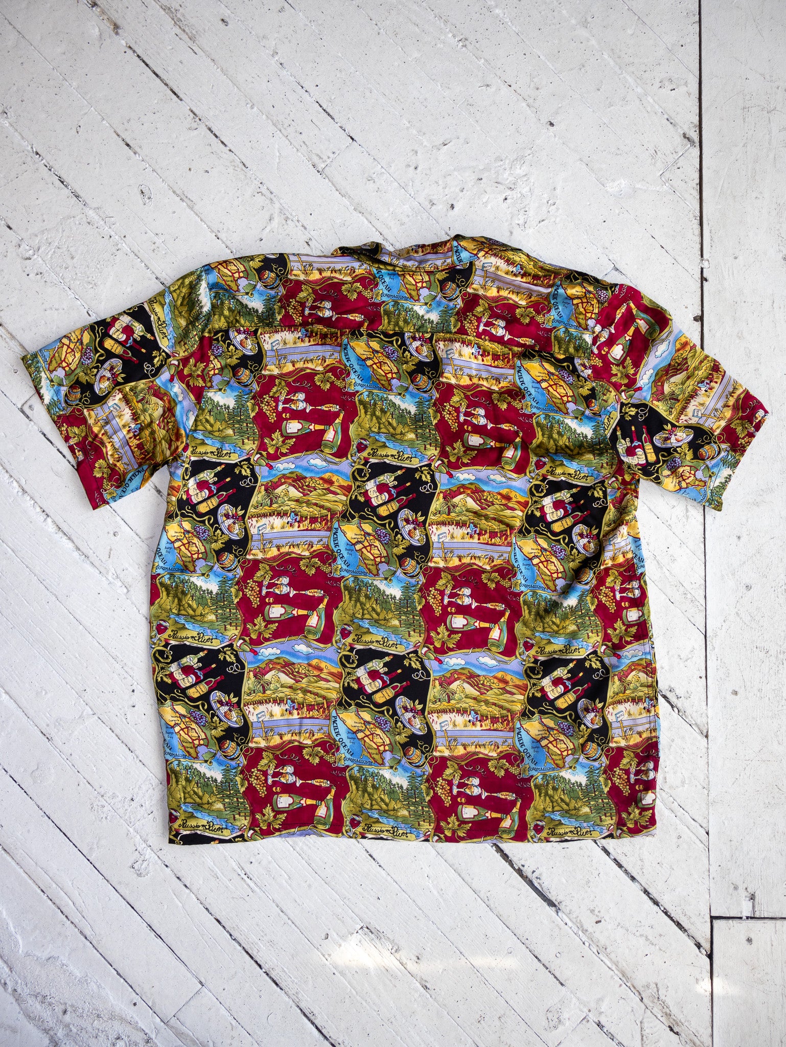 Nicole Miller - Silk Wine Vineyard Shirt (L)