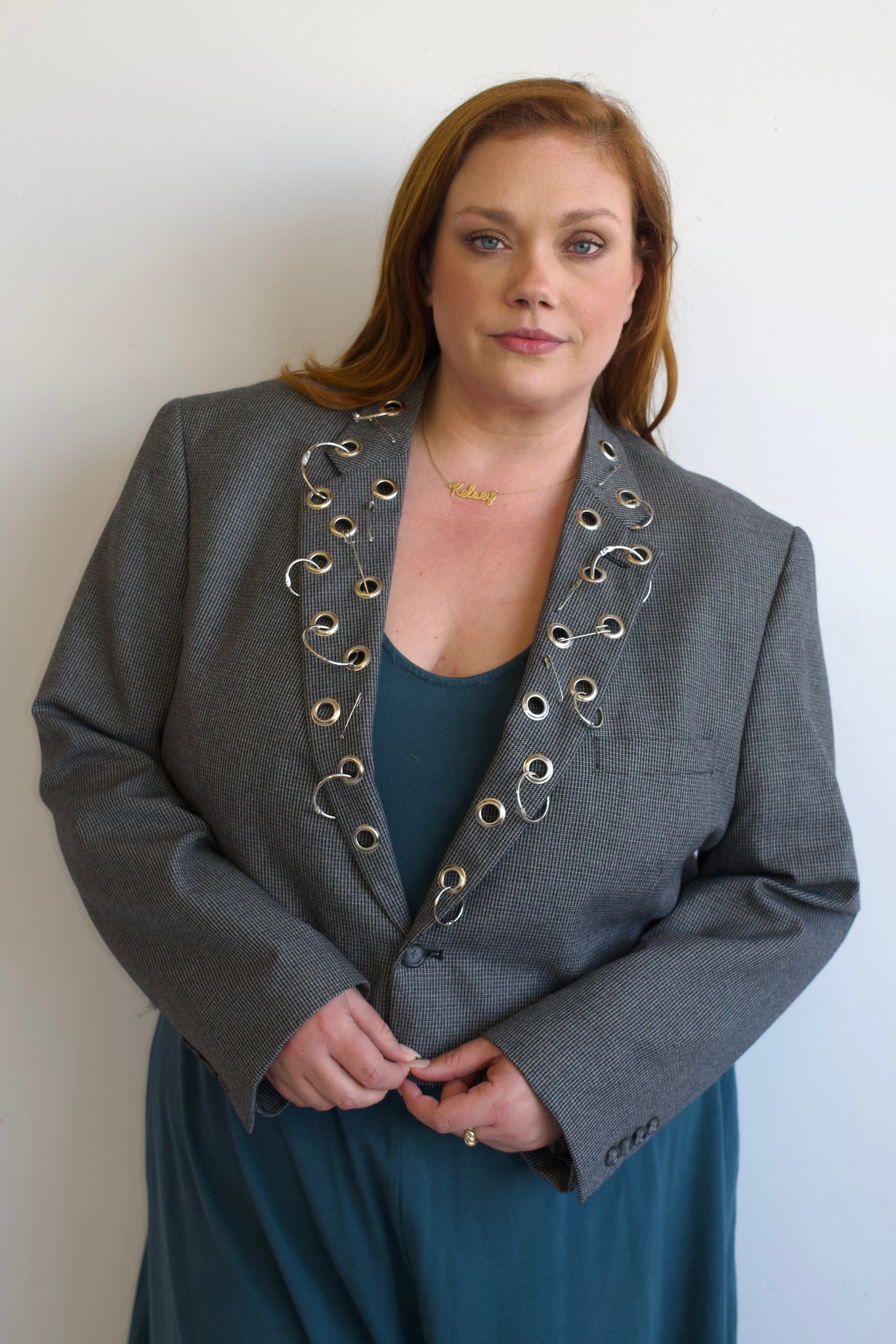 Shop Journal - Gray Grommet Blazer (1X)