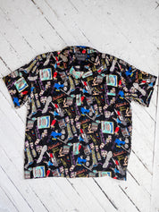 Nicole Miller - Silk New Orleans Coffee Shirt (L/XL)