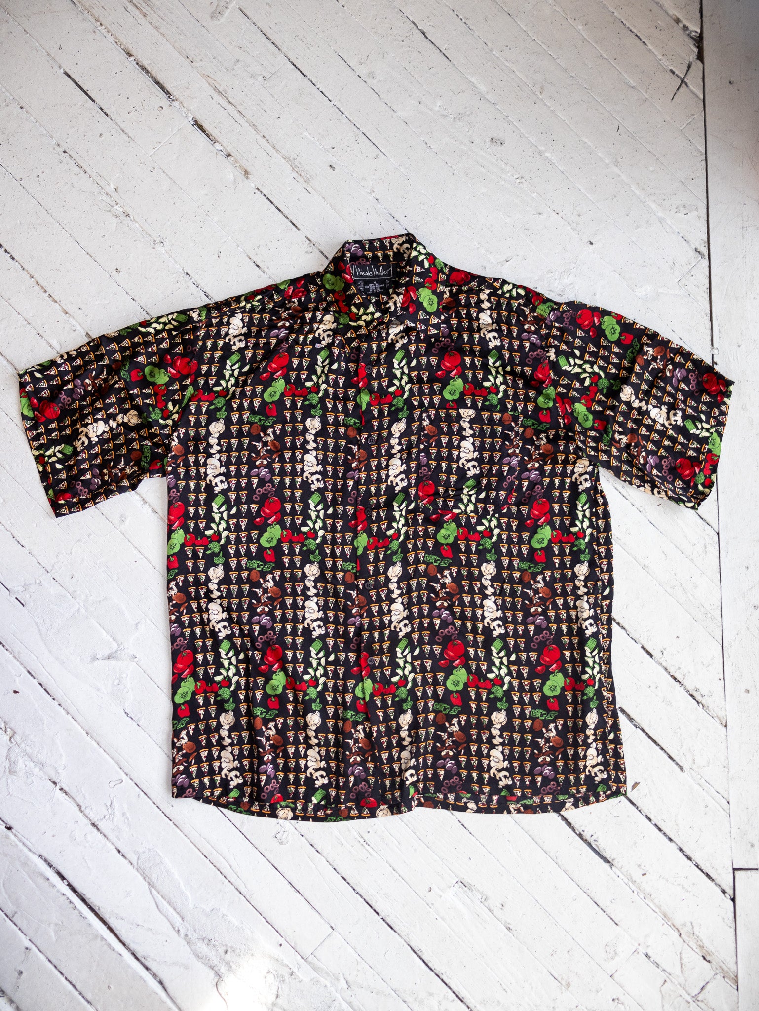 Nicole Miller - Silk Striped Pizza Shirt (XL/1X)