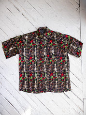 Nicole Miller - Silk Striped Pizza Shirt (XL/1X)