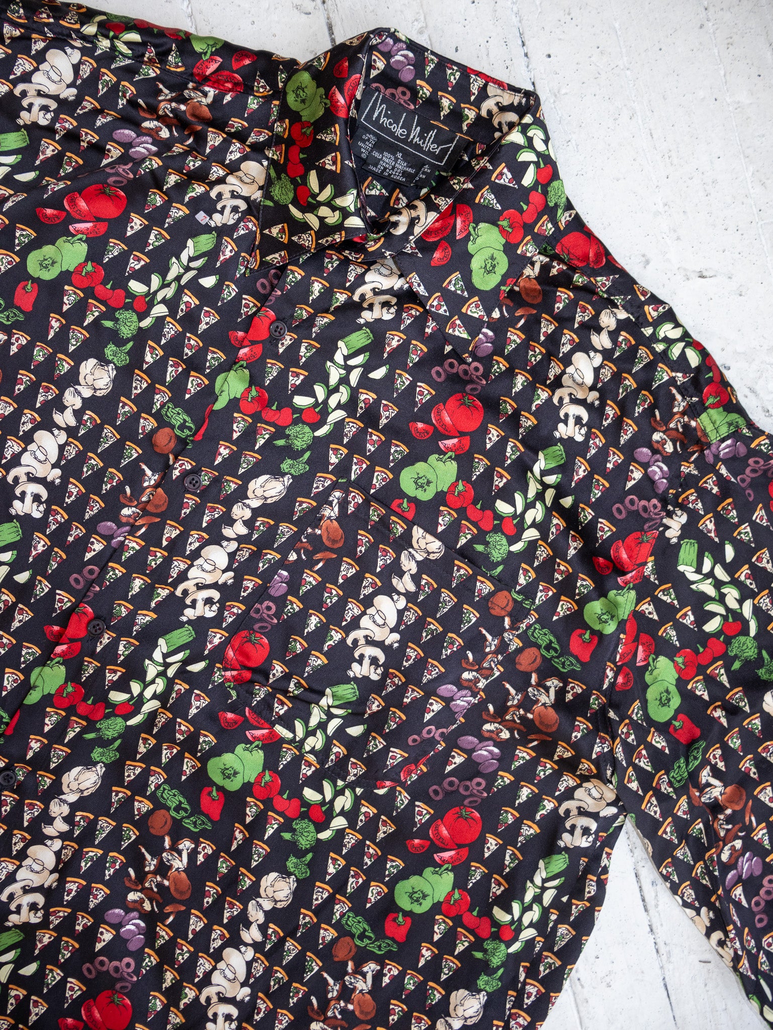 Nicole Miller - Silk Striped Pizza Shirt (XL/1X)