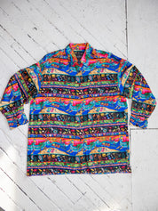 Nicole Miller - Silk Long Sleeve Antigua Shirt (L)