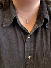 Vintage - Silver Cat Necklace (18”)