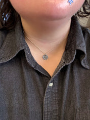 Vintage - Silver Doodle Star Necklace (18”)