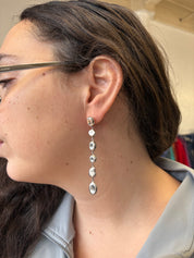 Vintage - Silver Bean Drop Earrings