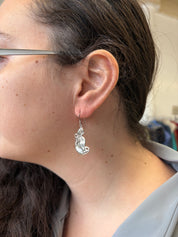 Vintage - Silver Kitty Earrings