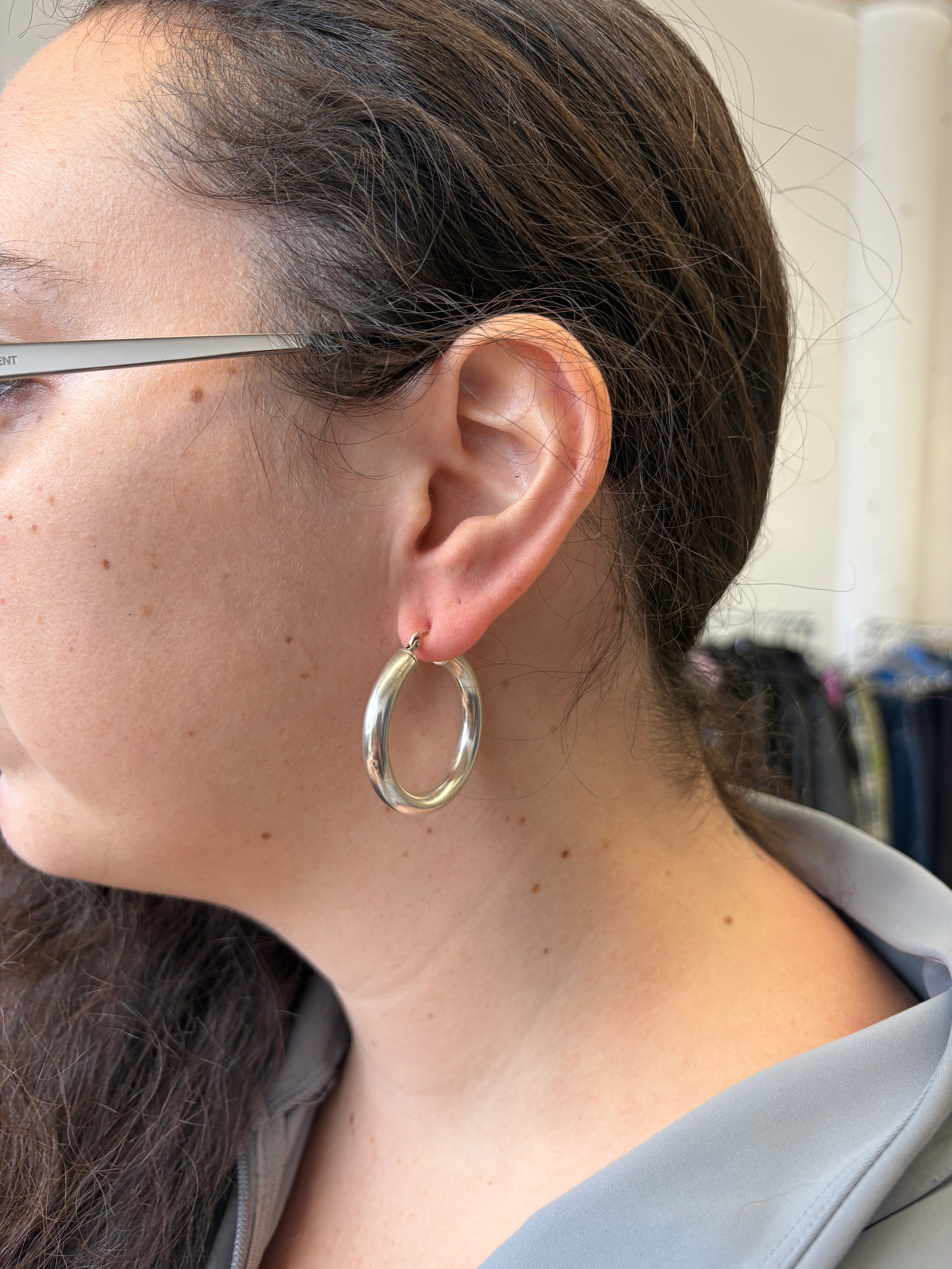 Vintage - Thick Silver Hoops