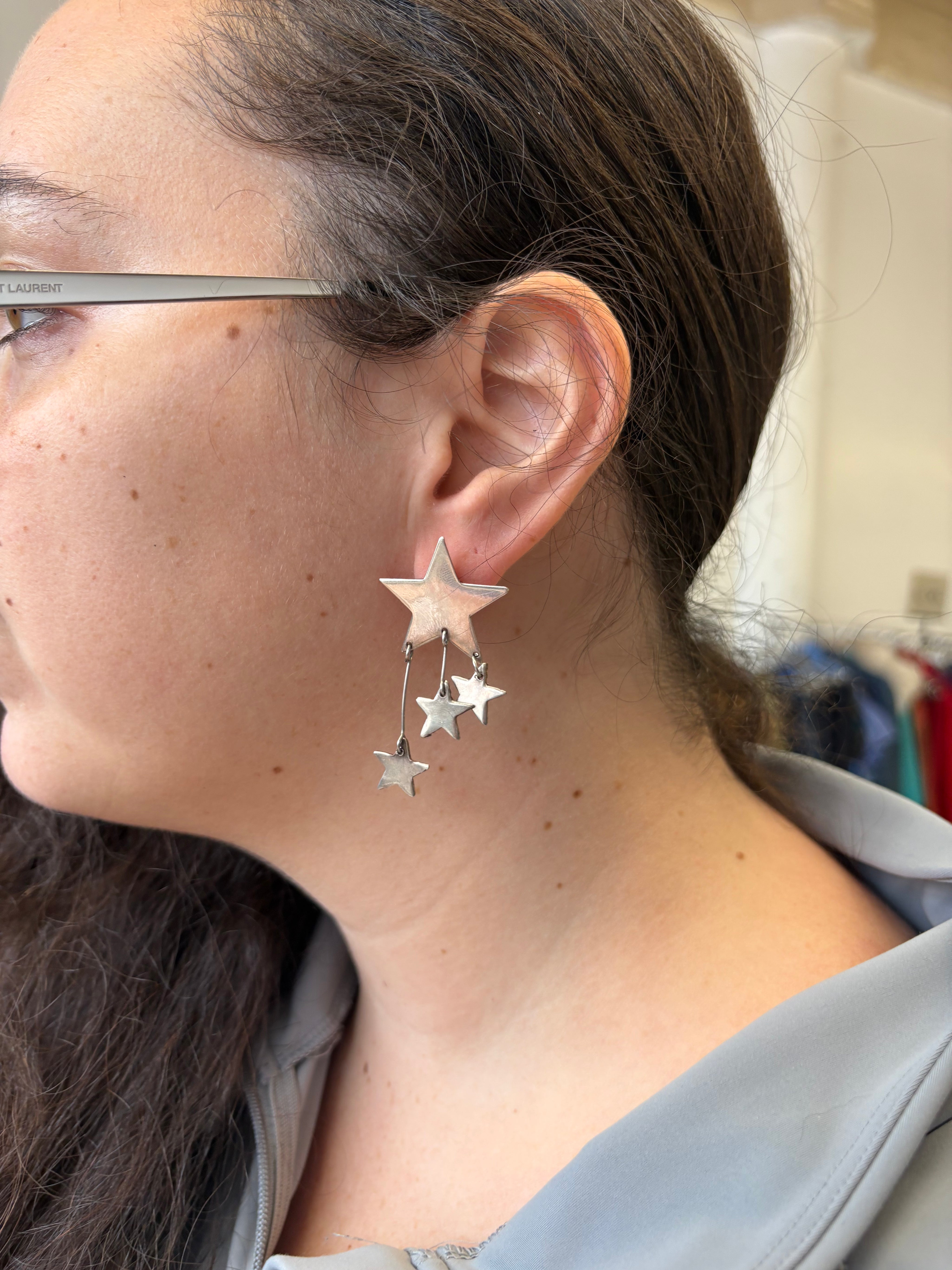 Vintage - Silver Star Earrings