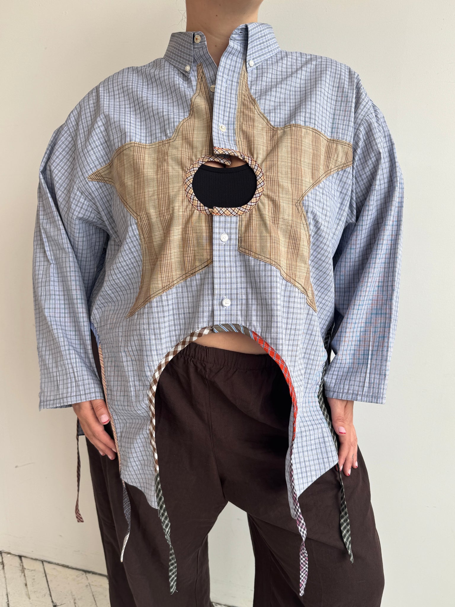 Tiberi x BRZ - Blue & Yellow Reworked Cutout Star Shirt (3X)