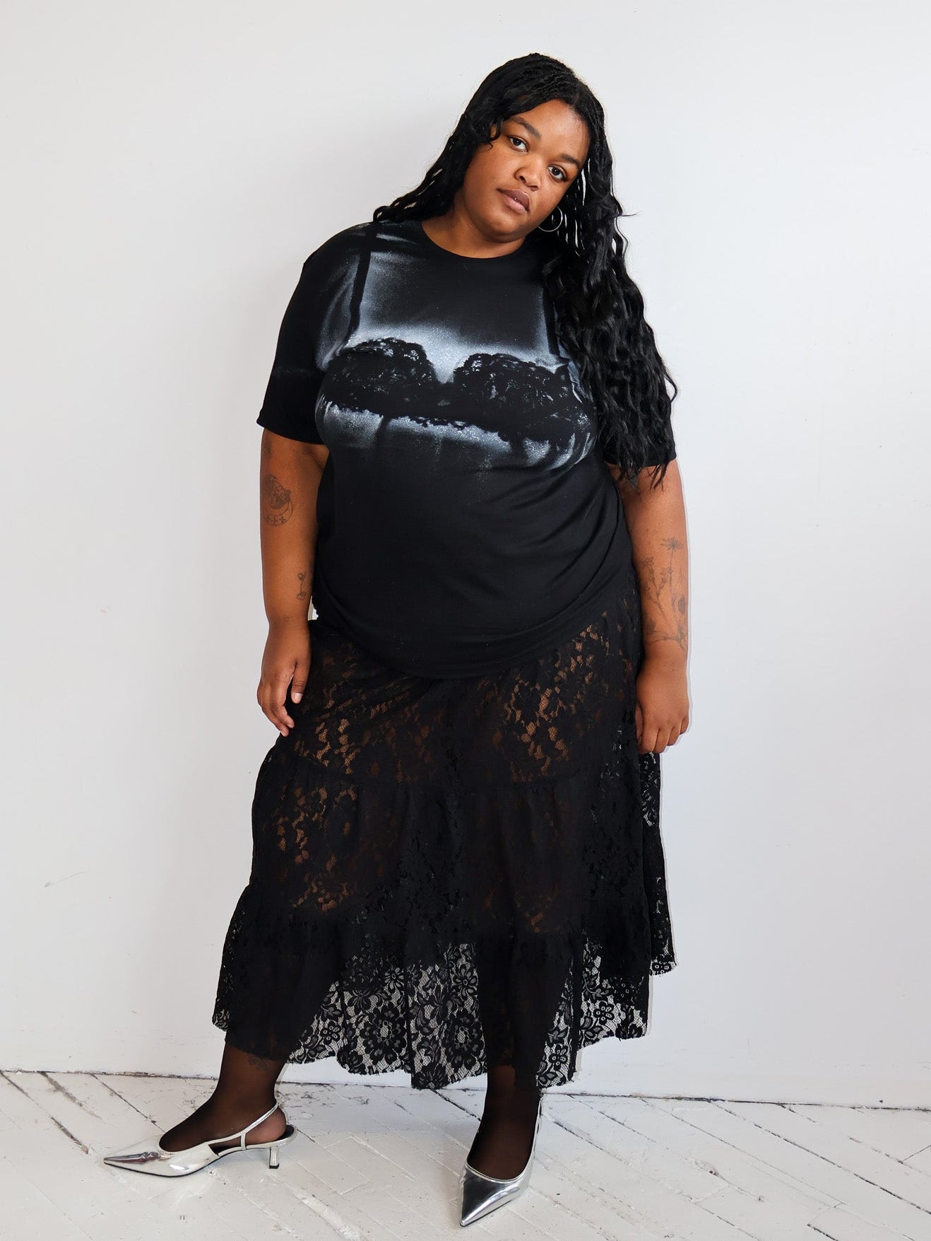 Kenza Iatrides - Flower Bra T-Shirt (XL-3X)