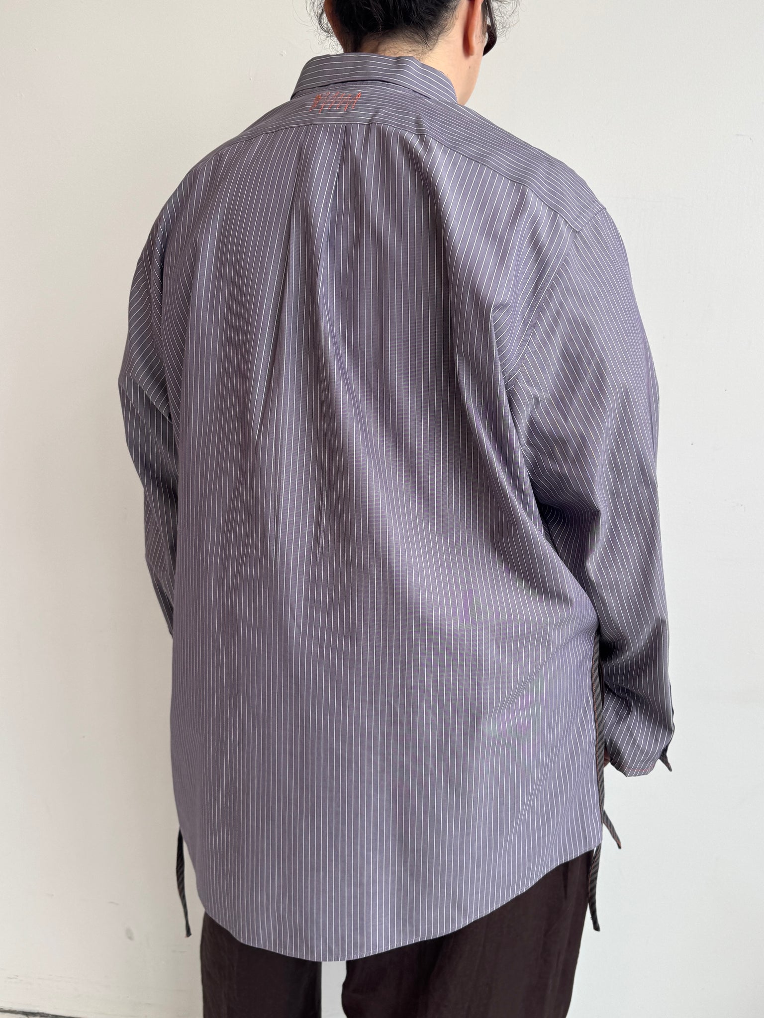 Tiberi x BRZ - Reworked Pinstripe Star Shirt (2X/3X)