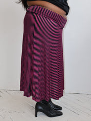 Vintage - Fuchsia Striped Skirt (XL-2X)