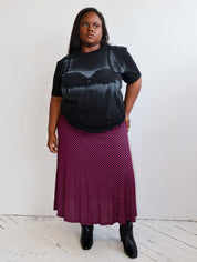 Vintage - Fuchsia Striped Skirt (XL-2X)