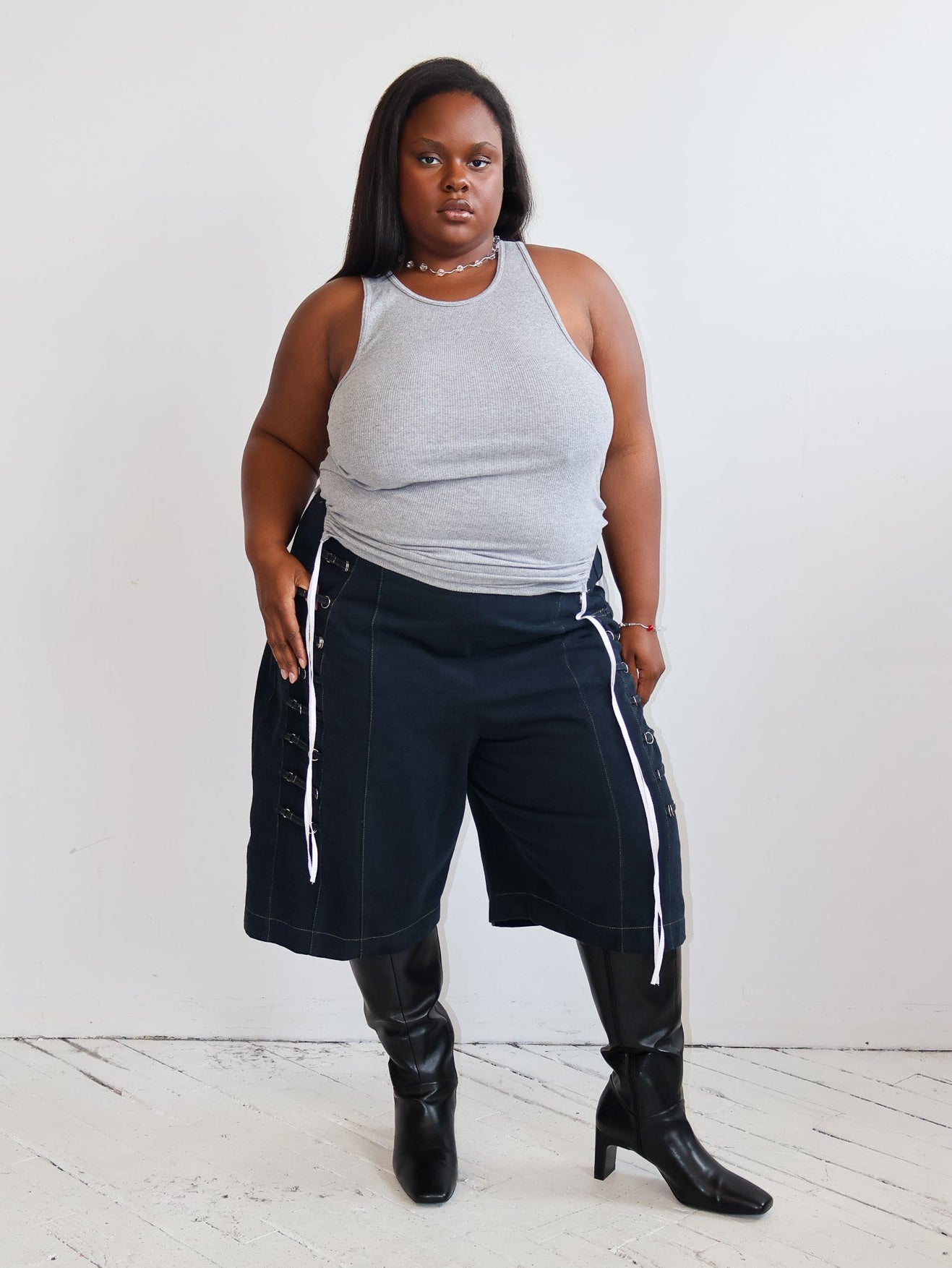 Nena Hansen - Gray Bungee Tank (XL-3X)