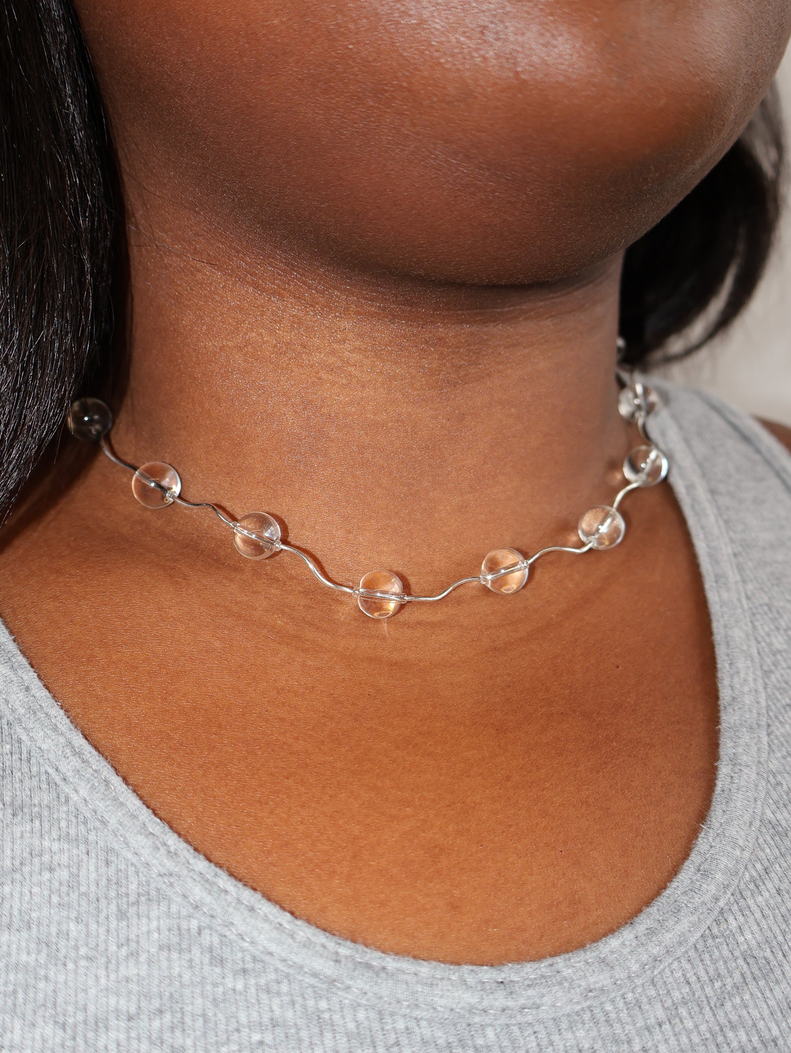 Sea + Pattern - Clear Quartz Tube Necklace