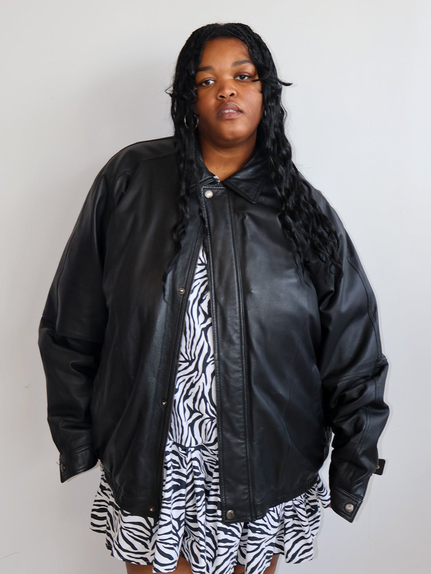 Vintage - Black Leather Jacket (3X)