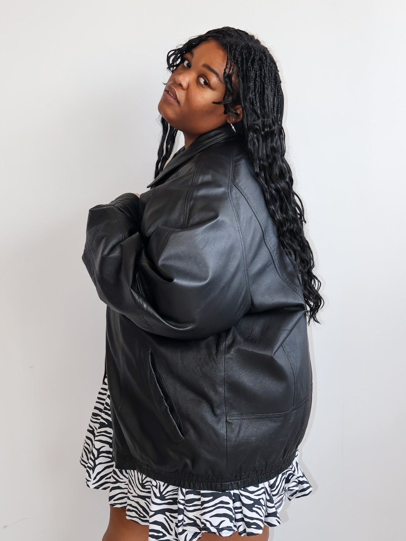 Vintage - Black Leather Jacket (3X)