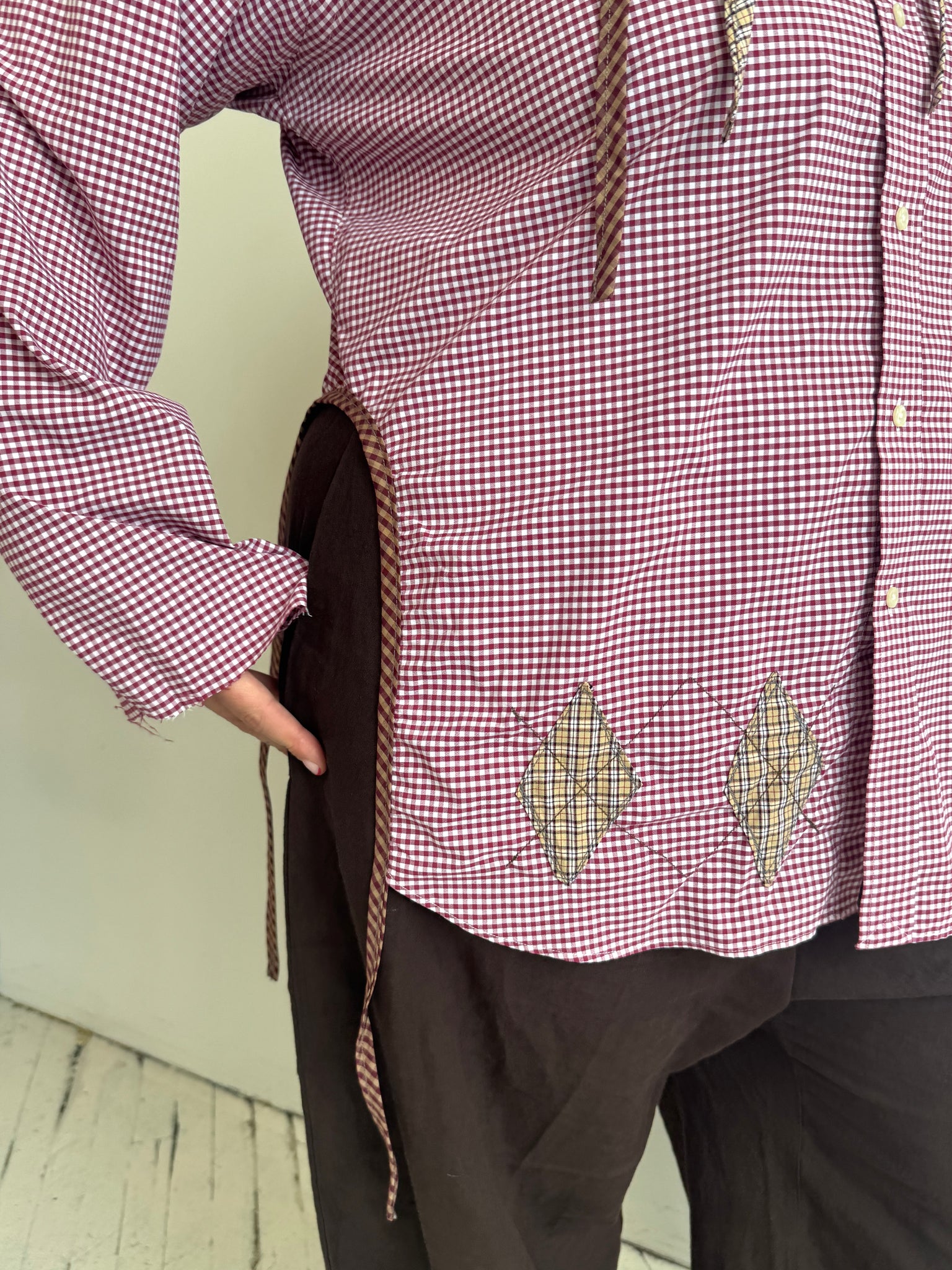 Tiberi x BRZ - Red Reworked Argyle Shirt (2X)