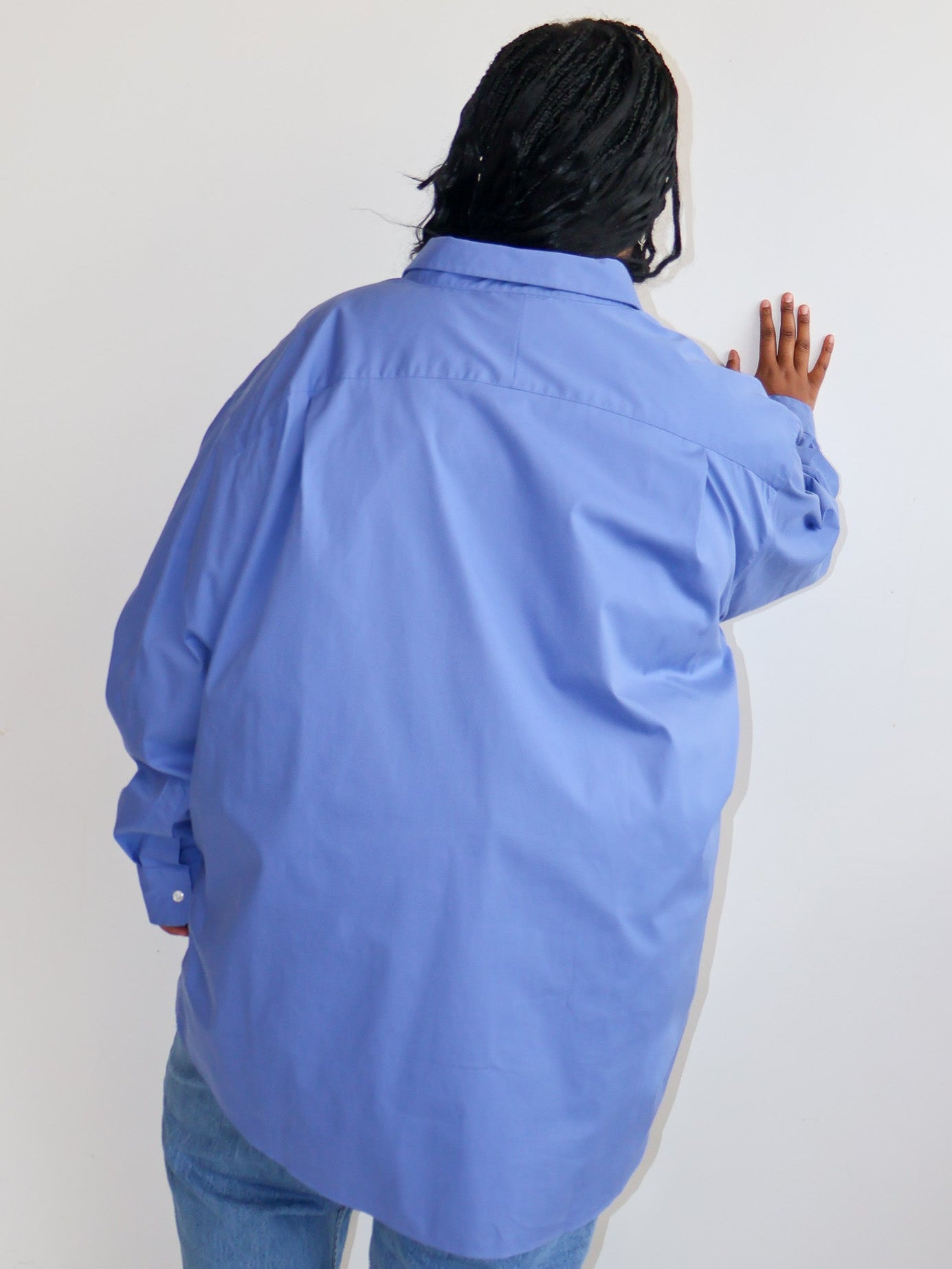 Maya x BRZ - Solid Blue Button Down (3X/4X)