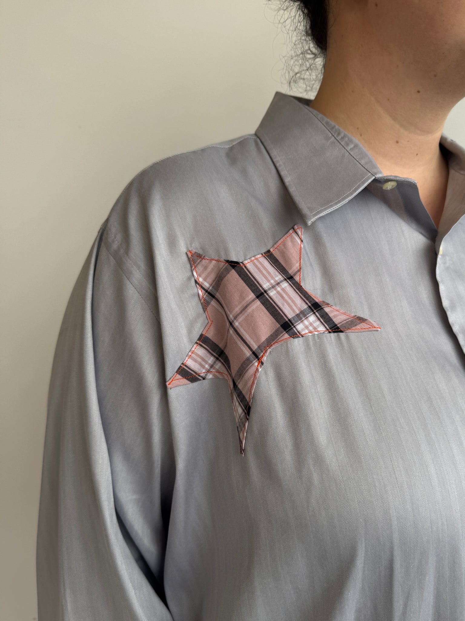 Tiberi x BRZ - Grey & Pink Reworked Star Shirt (3X)