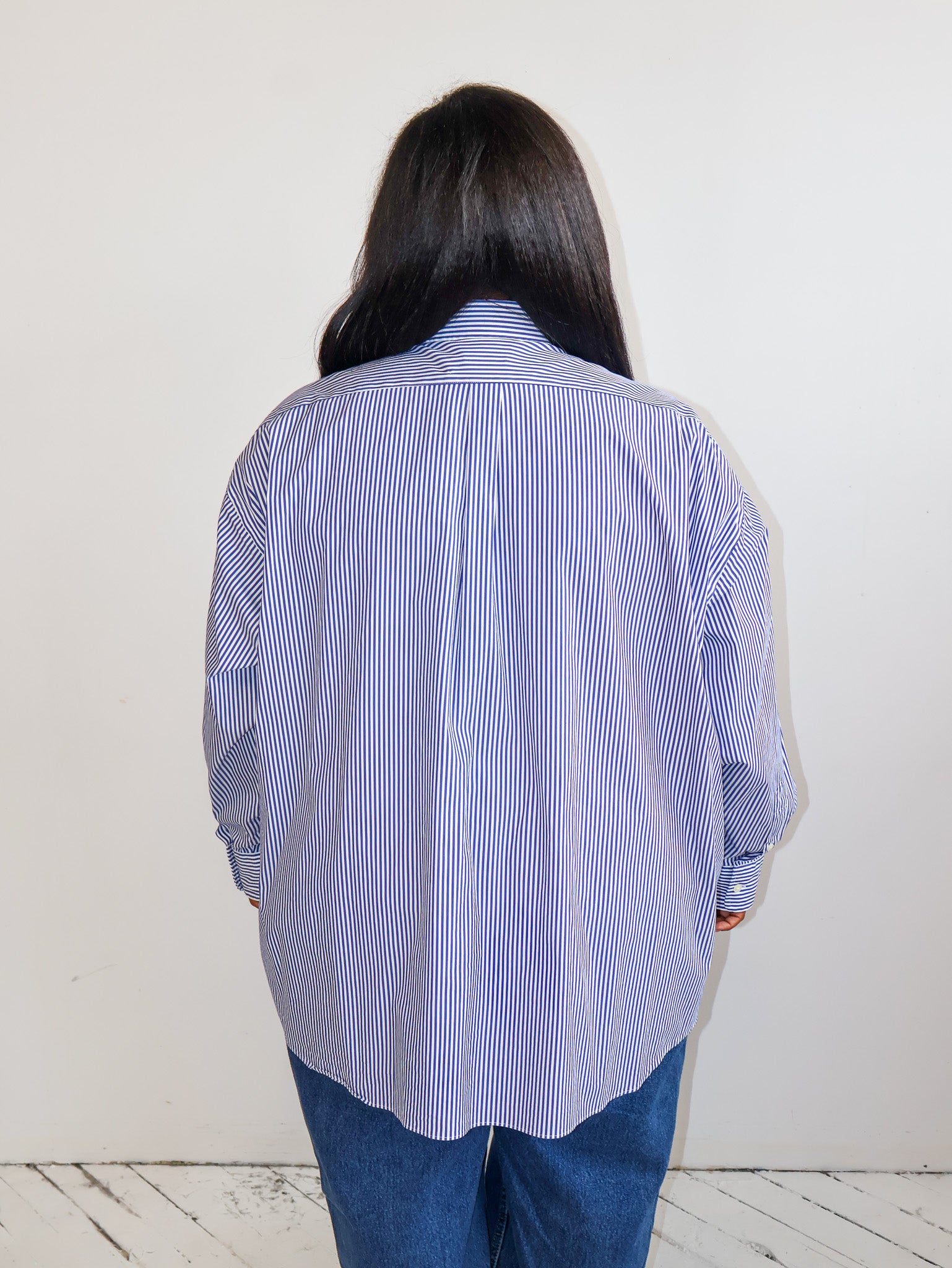 Maya x BRZ - Blue Stripe Spiral Button Down (3X/4X)