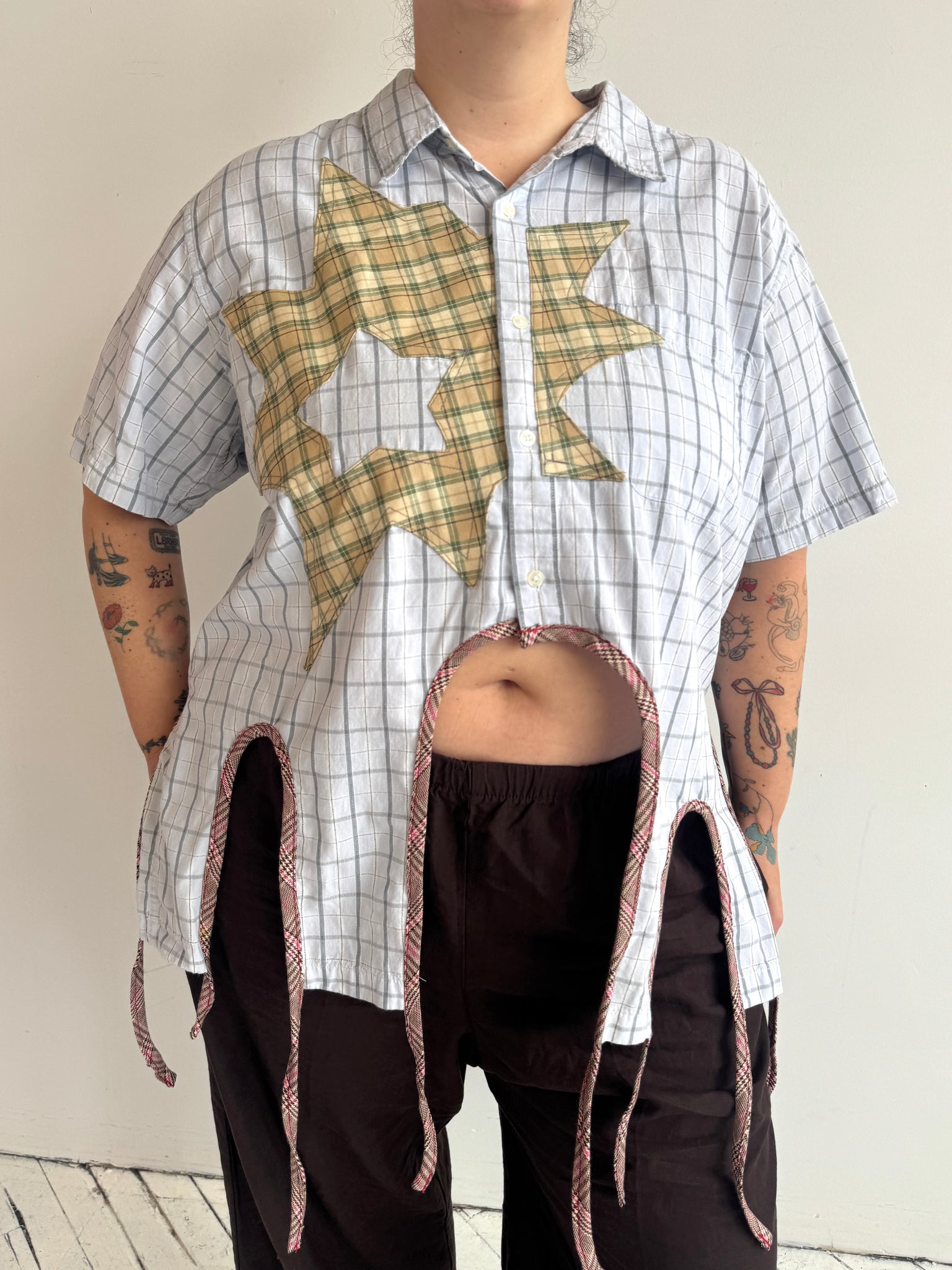 Tiberi x BRZ - Checkered Reworked Star Shirt (2X)