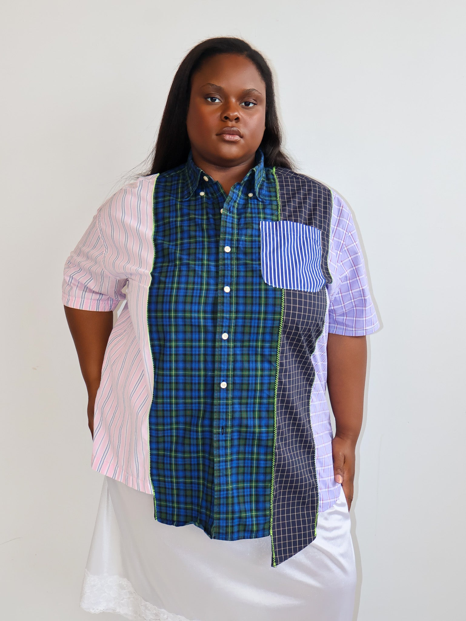 Cassie's Shop - Cami Short Sleeve Button Down (2X)